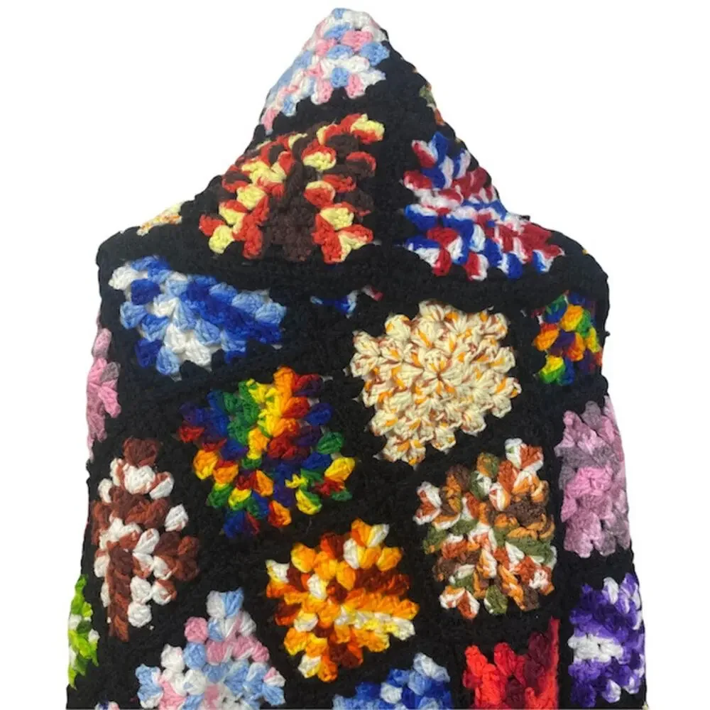 Granny Squares Colorful Crochet Afghan Throw Handmade BOHO 50